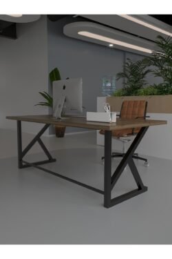 Profesyonel Ofis Masası OF46002-2-180 Ceviz 36 mm Kalınlık - 180 X 90 cm