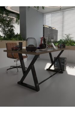 Profesyonel Ofis Masası OF46001-2-180 Ceviz 36 mm Kalınlık - 180 X 90 cm