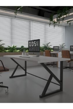 Profesyonel Ofis Masası OF75002-1-140 Beyaz 36 mm Kalınlık - 140 X 75 cm