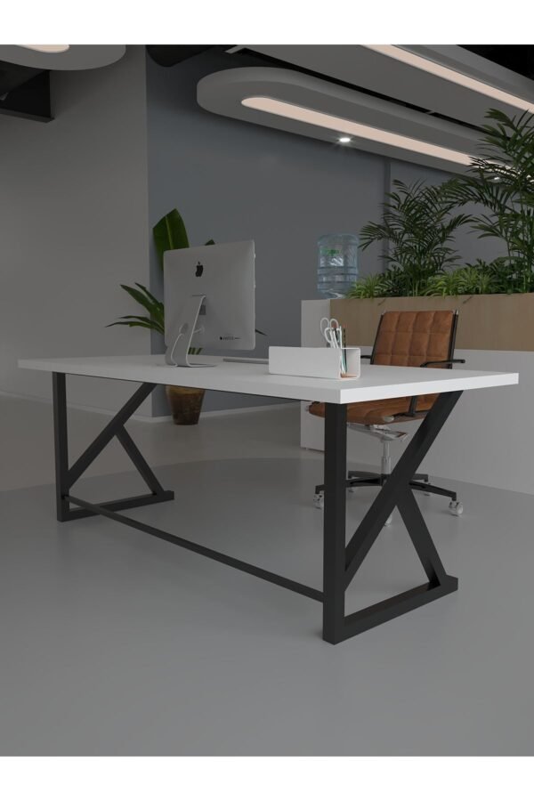 Profesyonel Ofis Masası OF75002-1-140 Beyaz 36 mm Kalınlık - 140 X 75 cm