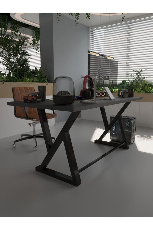 Profesyonel Ofis Masası OF75001-4-180 Antrasit 36 mm Kalınlık - 180 X 75 cm