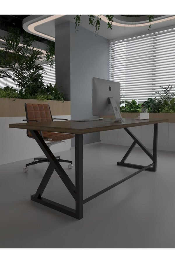 Profesyonel Ofis Masası OF75002-2-180 Ceviz 36 mm Kalınlık - 180 X 75 cm