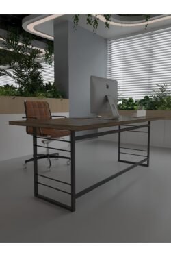 Profesyonel Ofis Masası OF75004-2-140 Ceviz 36 mm Kalınlık - 140 X 75 cm