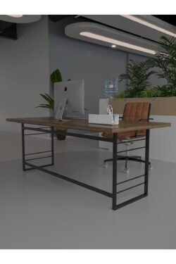 Profesyonel Ofis Masası OF75004-2-140 Ceviz 36 mm Kalınlık - 140 X 75 cm