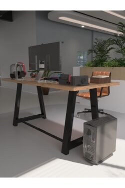 Profesyonel Ofis Masası OF75003-6-140 A.Çam 36 mm Kalınlık - 140 X 75 cm