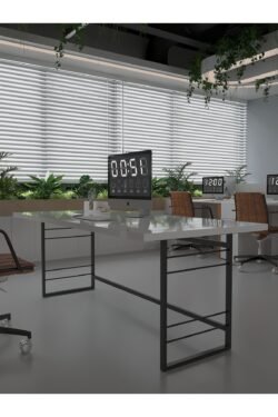 Profesyonel Ofis Masası OF46004-1-140 Beyaz 36 mm Kalınlık - 140 X 90 cm