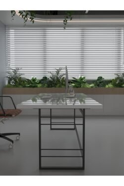 Profesyonel Ofis Masası OF46004-1-140 Beyaz 36 mm Kalınlık - 140 X 90 cm