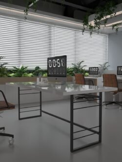Profesyonel Ofis Masası OF75004-1-140 Beyaz 36 mm Kalınlık - 140 X 75 cm