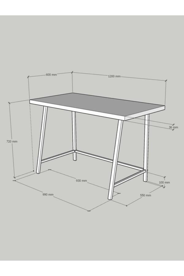 Profesyonel Çalışma Masası 120x60 cm DA60001 36 mm Üst Tabla Kalınlığı Oyuncu Masaı