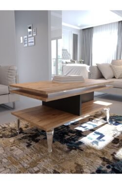 Festival Orta Sehpa SOS-SET-2-6-4 SİLVER ÇAM ANTRASİT 90x60 cm