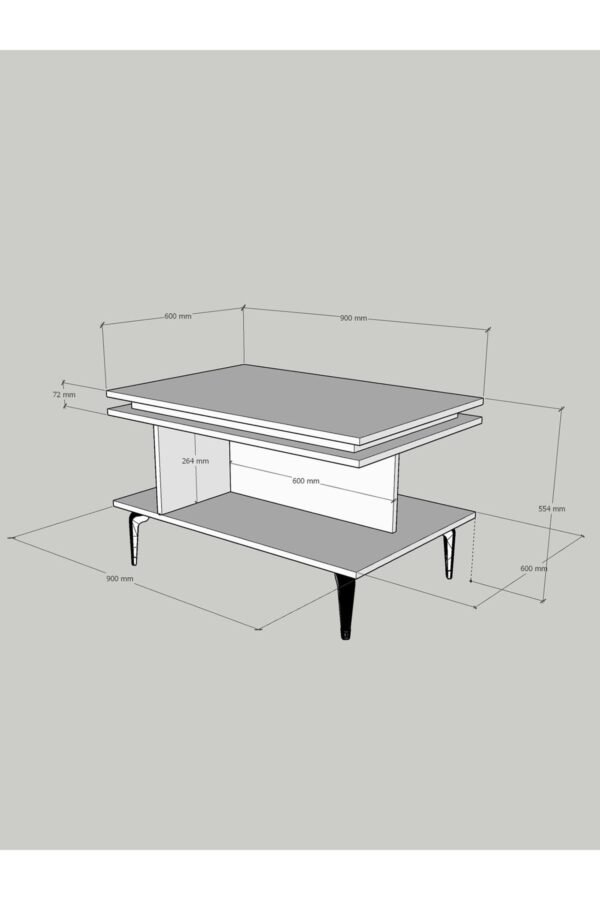 Festival Orta Sehpa SOS-SET-2-6 SİLVER ATLANTİK ÇAM 90x60 cm