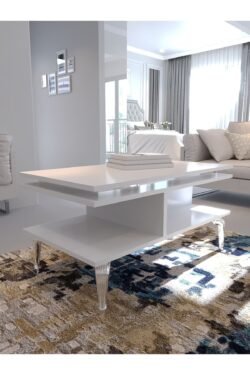 Festival Orta Sehpa SOS-SET-2-1 SİLVER BEYAZ 90x60 cm