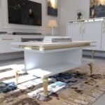 Festival Orta Sehpa GOS-SET-2-1 GOLD BEYAZ 90×60 cm