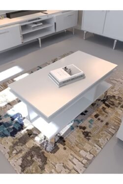 Festival Orta Sehpa SOS-SET-2-1 SİLVER BEYAZ 90x60 cm