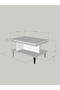 Festival Orta Sehpa SOS-SET-2-1 SİLVER BEYAZ 90x60 cm