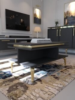 Festival Orta Sehpa GOS-SET-2-4 GOLD ANTRASİT 90x60 cm