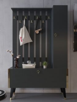 Festival Portmanto - Ayakkabılık P1002-4 GOLD Antrasit Minifiks Bağlantılı