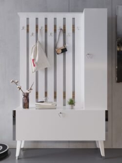Festival Portmanto - Ayakkabılık P1002-1 Silver Parlak Beyaz Minifiks Bağlantılı