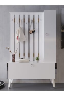 Festival Portmanto - Ayakkabılık P1002-1 Silver Parlak Beyaz Minifiks Bağlantılı