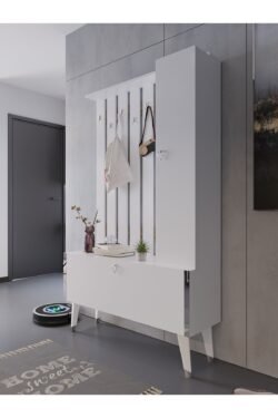 Festival Portmanto - Ayakkabılık P1002-1 Silver Parlak Beyaz Minifiks Bağlantılı