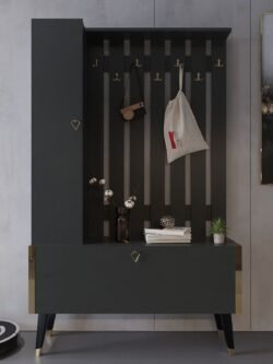 Festival Portmanto - Ayakkabılık P1001-4 Gold Antrasit Minifiks Bağlantılı