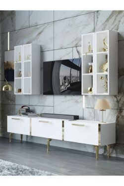 Festival Tv Ünitesi G3002-1-Y1-D1 Gold Beyaz