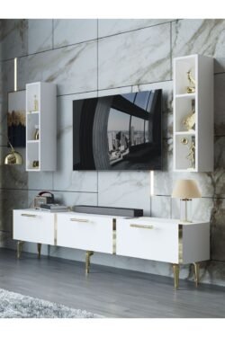 Festival Tv Ünitesi G3004-1-Y1-D1 Gold Beyaz