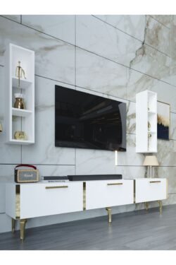 Festival Tv Ünitesi G3004-1-Y1-D1 Gold Beyaz