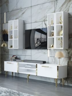 Festival Tv Ünitesi G3001-1-Y1-D1 Gold Beyaz