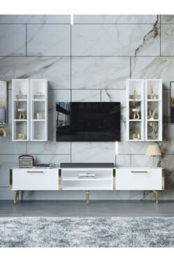 Festival Tv Ünitesi G3001-1-Y1-D1 Gold Beyaz