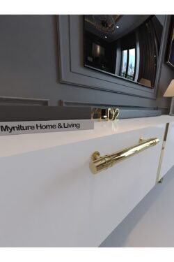 Festival Tv Sehpası G3817-1-Y1-D2 Beyaz Gold Metal Kulp