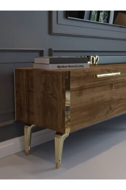 Festival Tv Sehpası G3830-2-Y1-D2 Ceviz Gold Metal Kulp