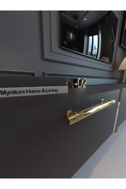 Festival Tv Sehpası G3817-4-Y1-D2 Antrasit Gold Metal Kulp