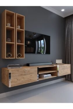 Festival Tv Ünitesi S13000-6 Atlantik Çam Silver Duvara Monte tv sehpası