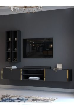 Festival Tv Ünitesi G13000-4 Antrasit Gold Duvara Monte tv sehpası