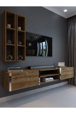 Festival Tv Ünitesi S13000-2 İstanbul Ceviz Silver Duvara Monte tv sehpası
