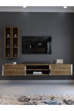 Festival Tv Ünitesi S13000-2 İstanbul Ceviz Silver Duvara Monte tv sehpası