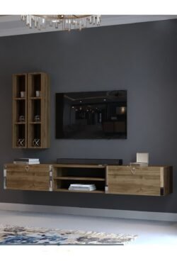 Festival Tv Ünitesi S13000-2 İstanbul Ceviz Silver Duvara Monte tv sehpası