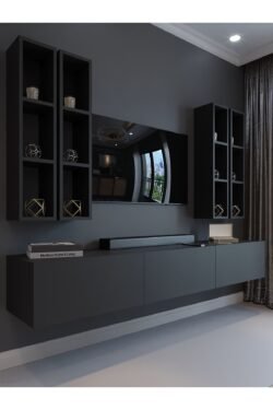 Festival Tv Ünitesi Q13002-4 Antrasit Duvara Monte tv sehpası