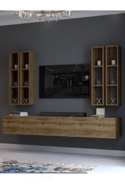 Festival Tv Ünitesi Q13002-2 İstanbul Ceviz Duvara Monte tv sehpası