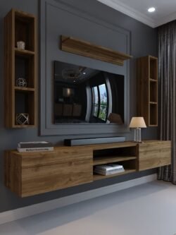 Festival Tv Ünitesi Q13009-2 İstanbul Ceviz Duvara Monte tv sehpası