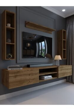 Festival Tv Ünitesi Q13009-2 İstanbul Ceviz Duvara Monte tv sehpası
