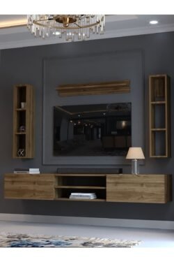 Festival Tv Ünitesi Q13009-2 İstanbul Ceviz Duvara Monte tv sehpası