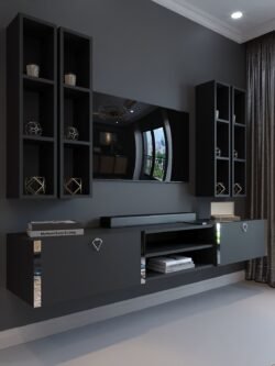 Festival Tv Ünitesi S13001-4 Antrasit Silver Duvara Monte tv sehpası