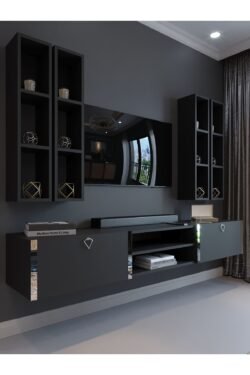 Festival Tv Ünitesi S13001-4 Antrasit Silver Duvara Monte tv sehpası