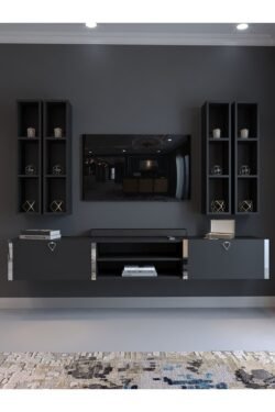 Festival Tv Ünitesi S13001-4 Antrasit Silver Duvara Monte tv sehpası