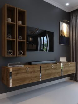Festival Tv Ünitesi S13003-2 İstanbul Ceviz Silver Duvara Monte tv sehpası