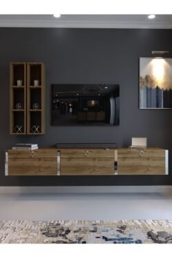Festival Tv Ünitesi S13003-2 İstanbul Ceviz Silver Duvara Monte tv sehpası