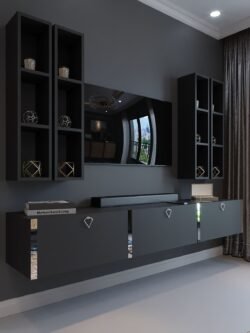 Festival Tv Ünitesi S13002-4 Antrasit Silver Duvara Monte tv sehpası