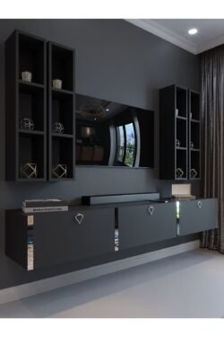 Festival Tv Ünitesi S13002-4 Antrasit Silver Duvara Monte tv sehpası